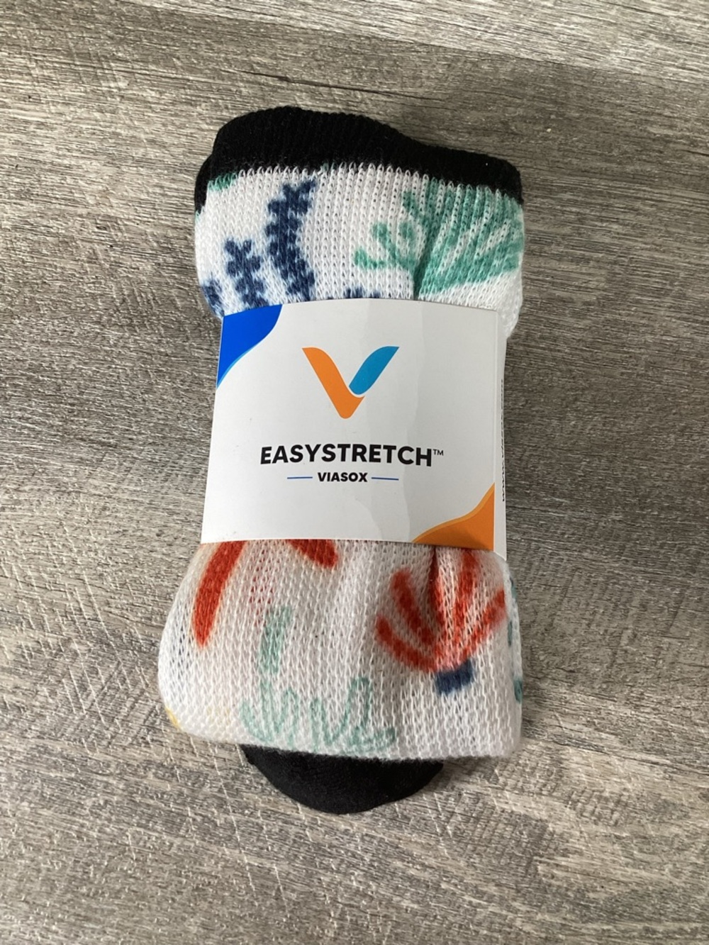 Viasox EasyStretch Socks M/L Unisex Bamboo Blend Crew Novelty Coral Beach new